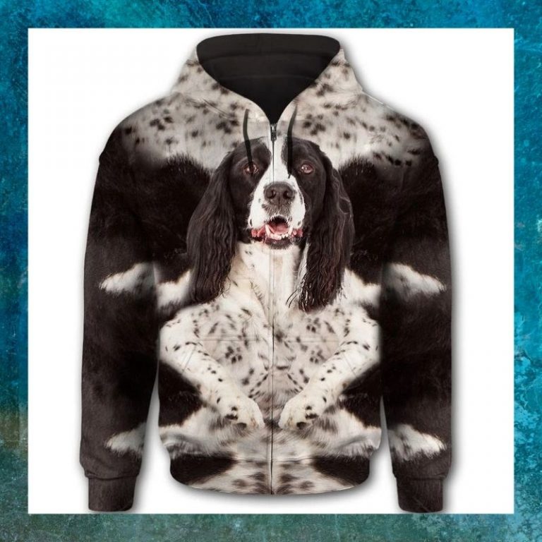English Springer Spaniel face All Over Print 3d hoodie zip hoodie 3