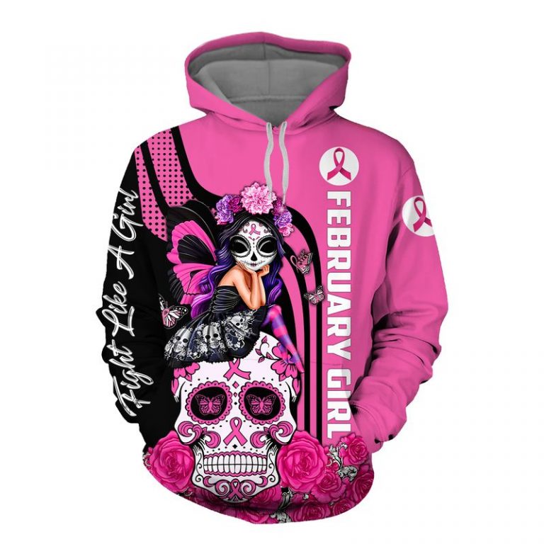 February Sugar Skull Fairy Fight Like A Girl Breast Cancer Awareness 3d shirt, hoodie (1) February Sugar Skull Fairy Fight Like A Girl Breast Cancer Awareness 3d shirt hoodie 1