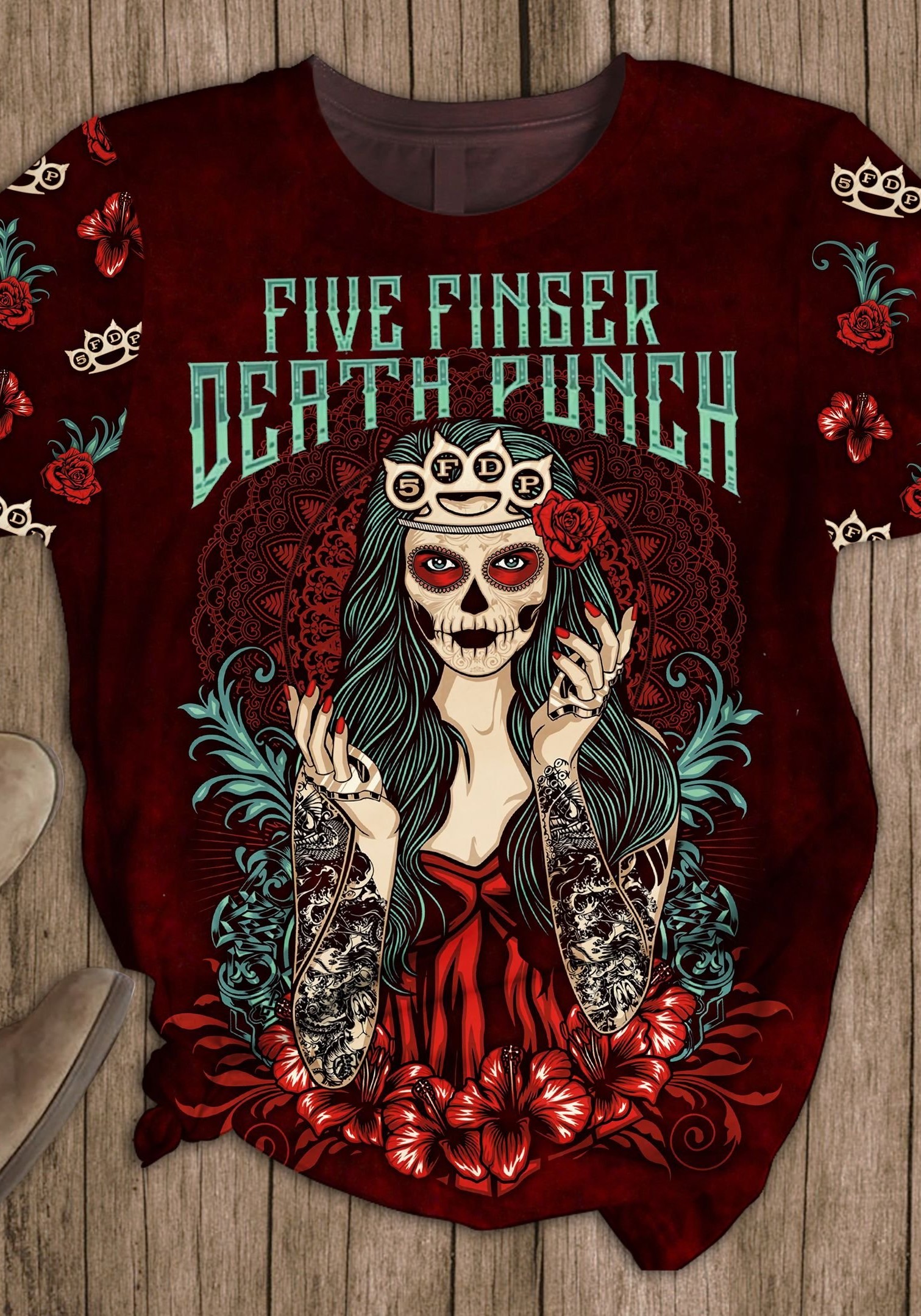Five Finger Death Punch Skull girl pajamas set 9 Five Finger Death Punch Skull girl pajamas set