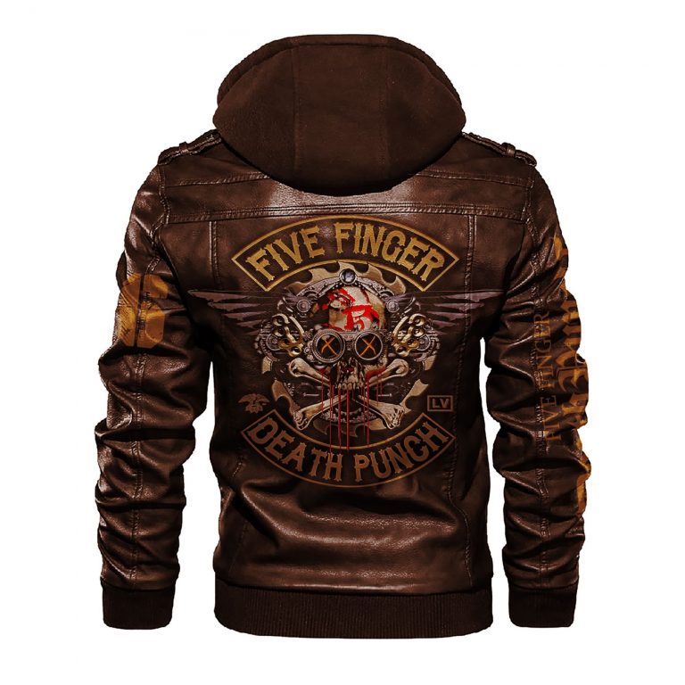 Five Finger Death Punch custom leather jacket (2) Five Finger Death Punch custom leather jacket 2