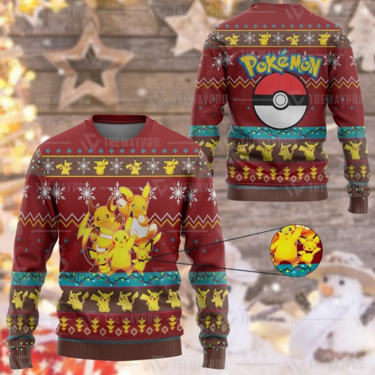 Five pikachu pokemon pokeball sweater sweatshirt 1