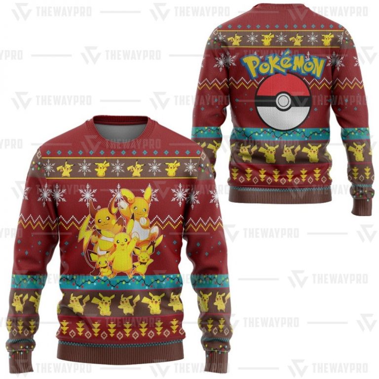 Five pikachu pokemon pokeball sweater sweatshirt 3