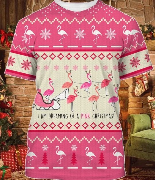 Flamingo I'm Dreaming Of A Pink Christmas 3d shirt, hoodie 3 Flamingo Im Dreaming Of A Pink Christmas 3d shirt hoodie