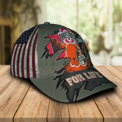 For life Ohio State Buckeys Cleveland Cavaliers Cleveland Indians Cleveland Browns cap hat 5 For life Ohio State Buckeys Cleveland Cavaliers Cleveland Indians Cleveland Browns cap hat 2