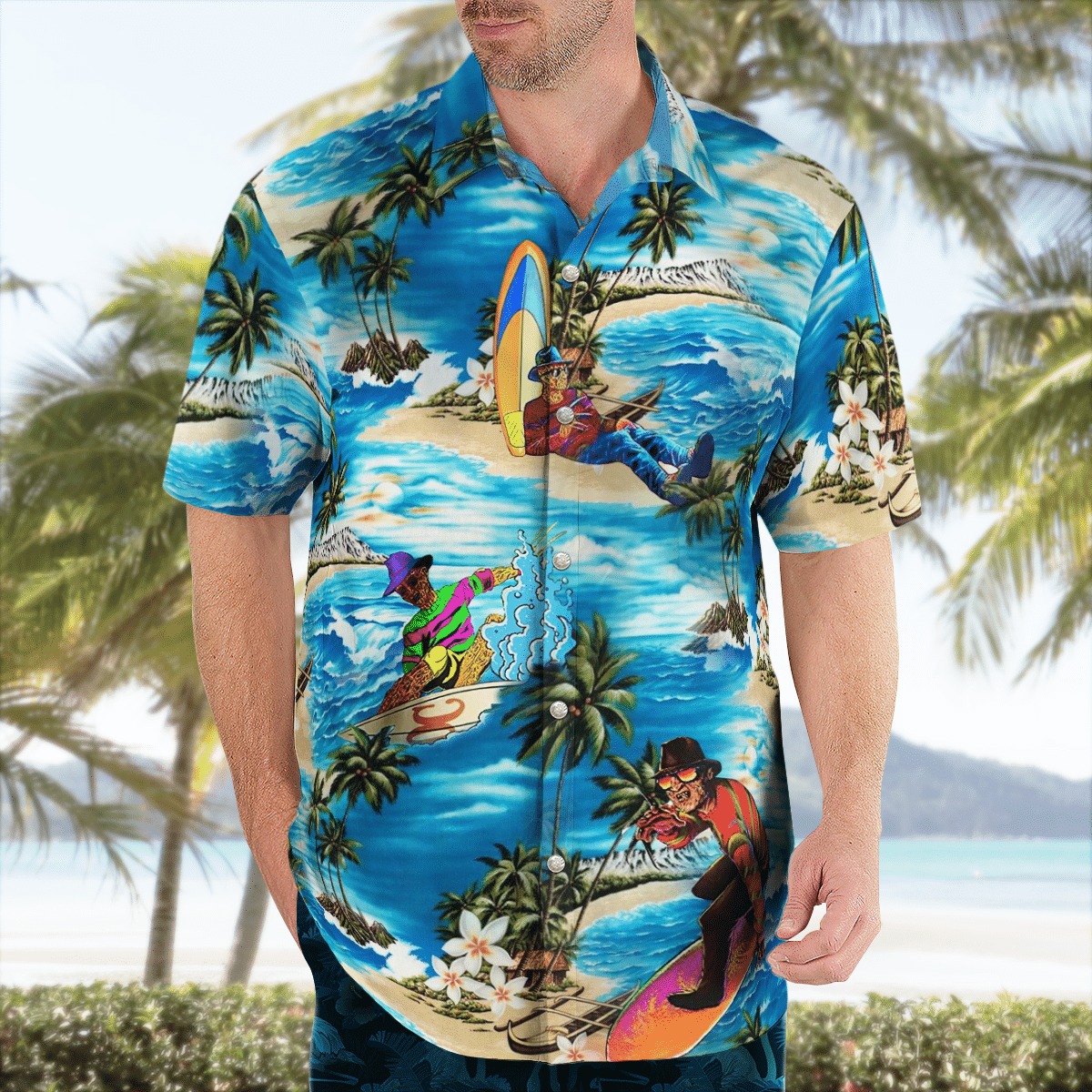 Freddy Krueger into the beach Hawaiian shirt 2