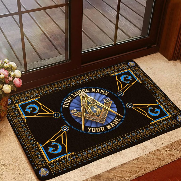 Freemasonry Masonic custom personalized doormat 1