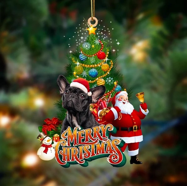 French Bulldog Christmas tree Santa Claus Ornament 1