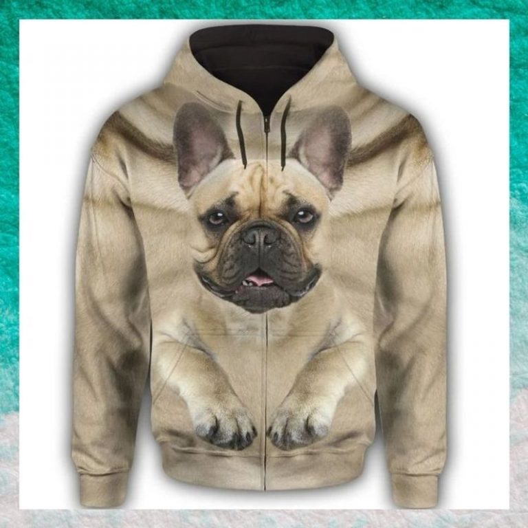 French Bulldog Cute Face 3d all over print hoodie