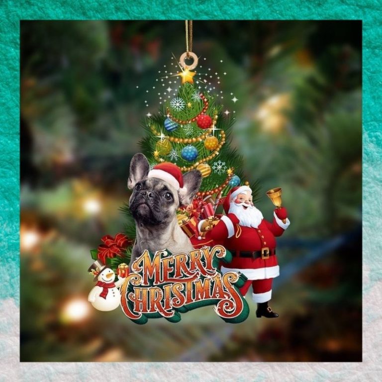 French Bulldog merry christmas Santa Claus christmas tree ornament 3