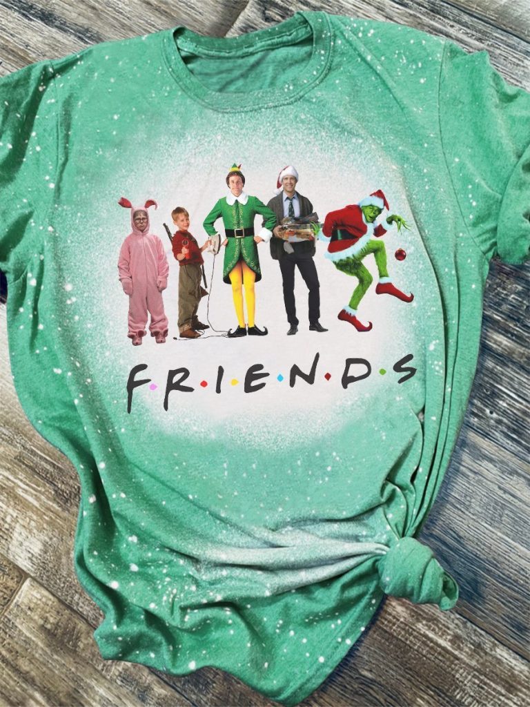Friends christmas bleach 3d shirt 1 Friends christmas bleach 3d shirt 1
