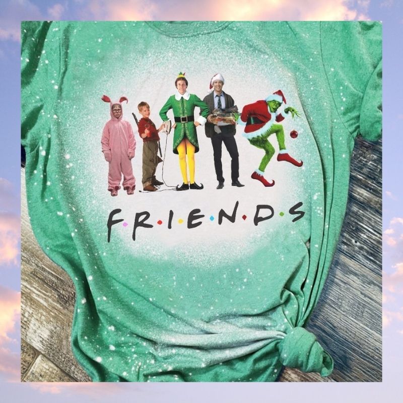 Friends christmas bleach 3d shirt 3 Friends christmas bleach 3d shirt 2