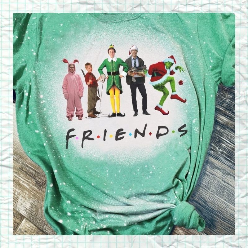 Friends christmas bleach 3d shirt 2 Friends christmas bleach 3d shirt 3
