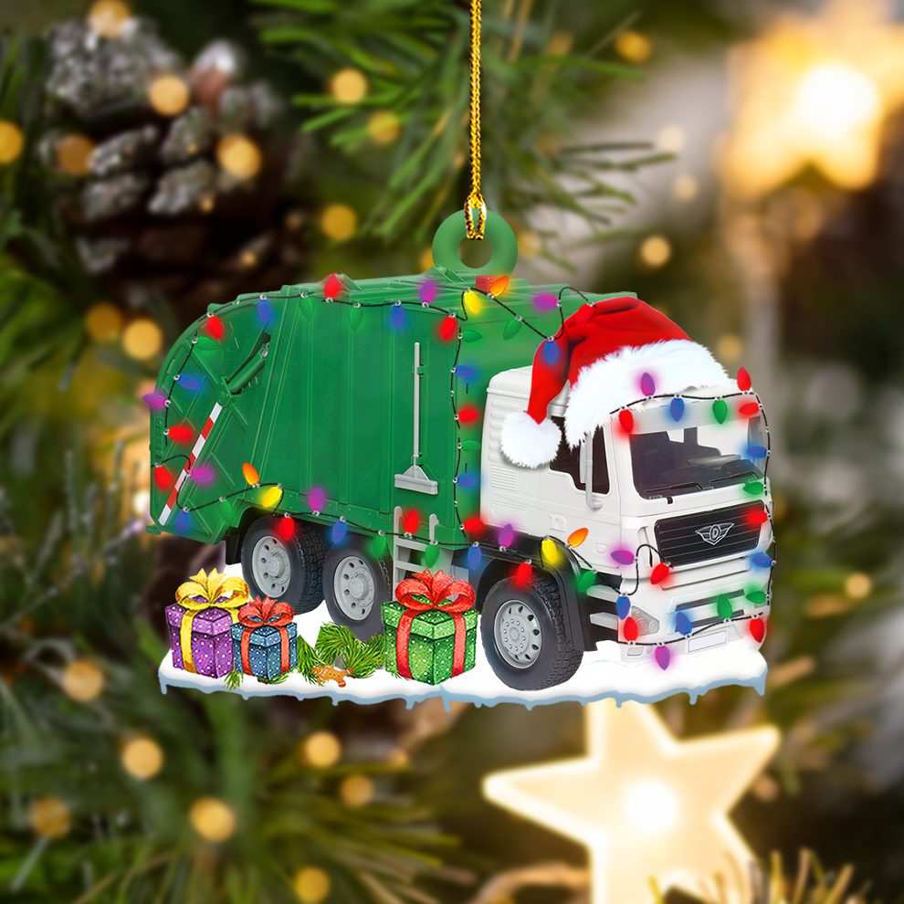 Garbage Truck light shape christmas gift ornament 3
