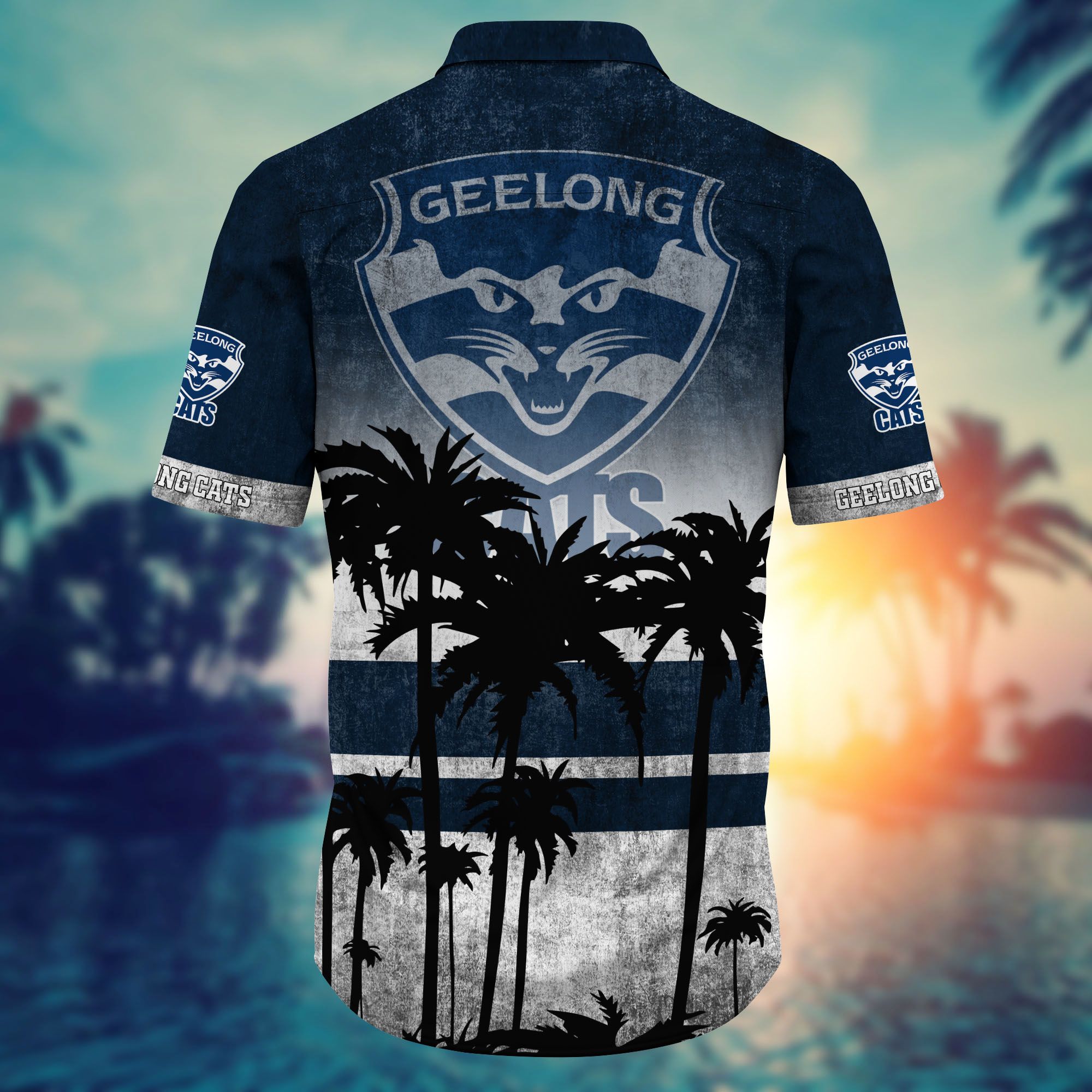 Geelong Cats AFL Hawaiian shirt 3 Geelong Cats AFL Hawaiian shirt short 2