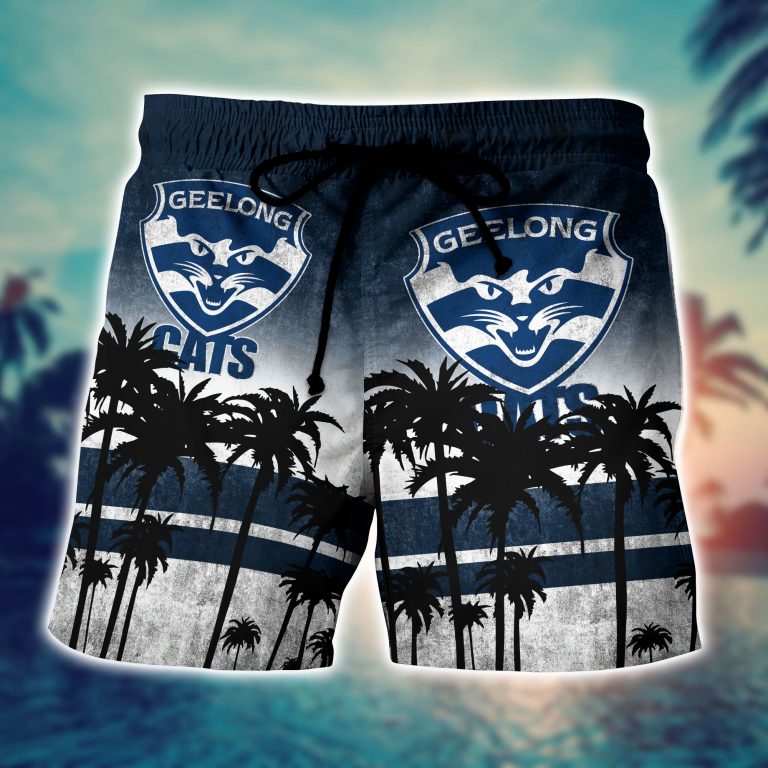 Geelong Cats AFL Hawaiian shirt, short 3 Geelong Cats AFL Hawaiian shirt short 3