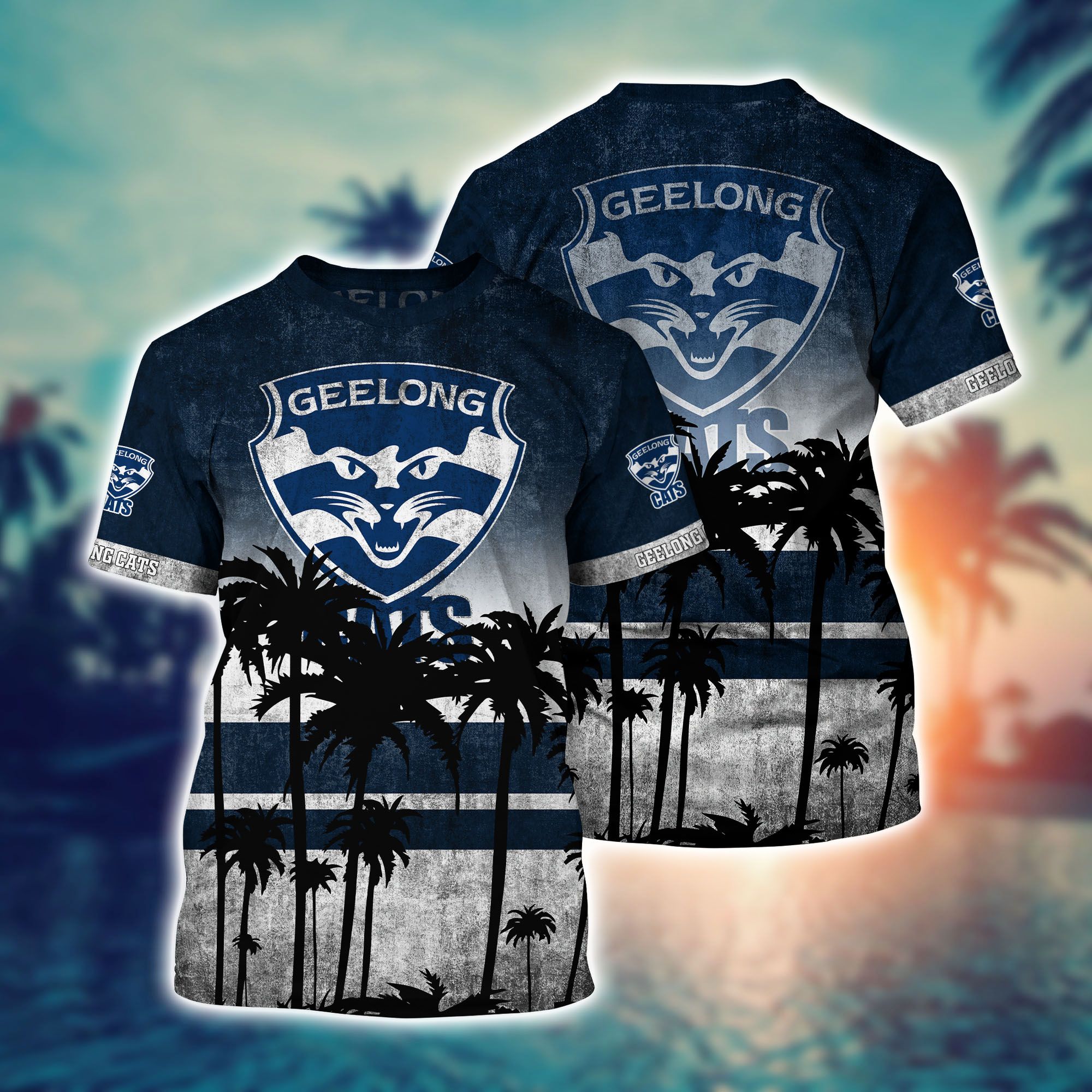 Geelong Cats AFL Hawaiian shirt 5 Geelong Cats AFL Hawaiian shirt short 4
