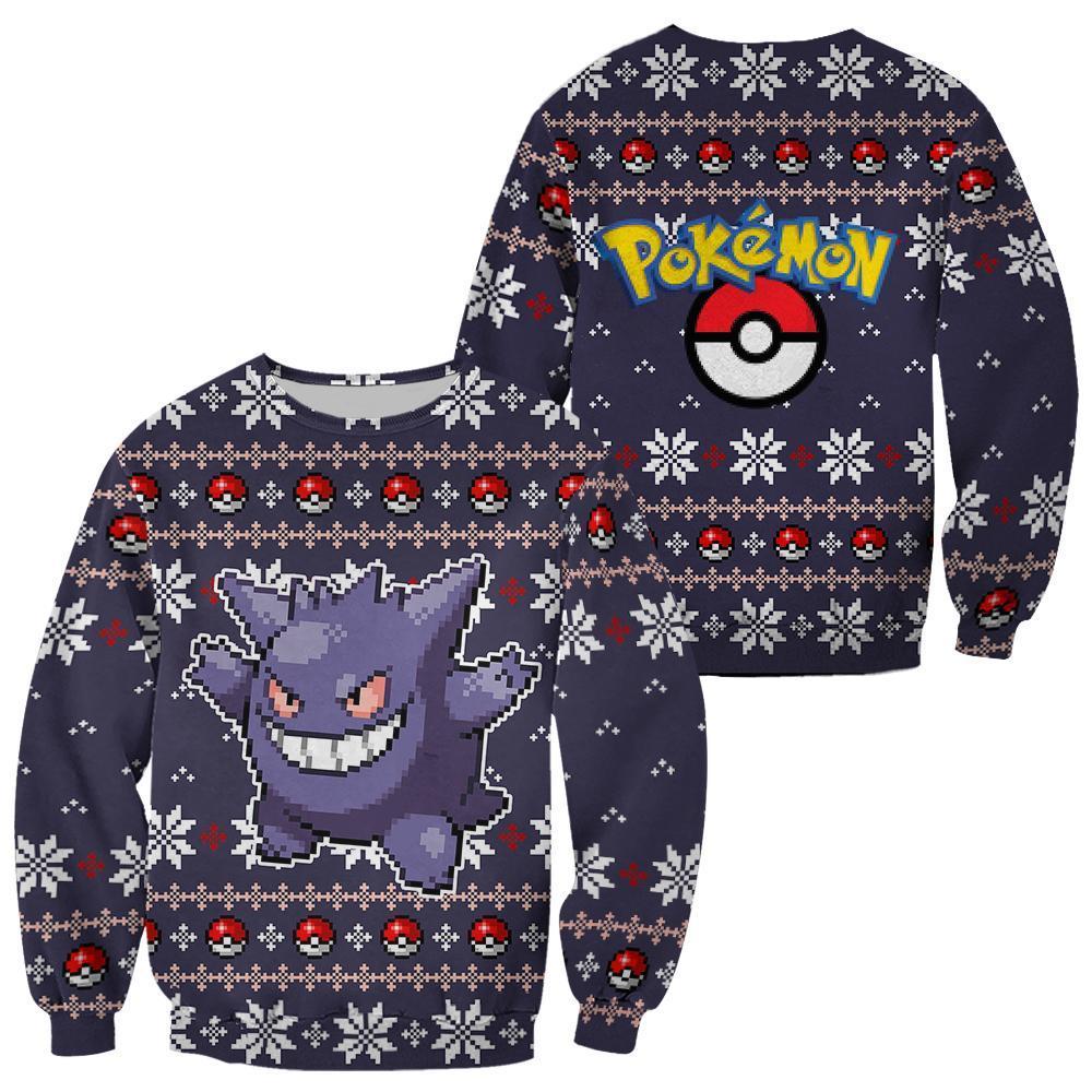 Gengar Pokemon pokeball sweater, sweatshirt 5 Gengar Pokemon pokeball sweater sweatshirt 1