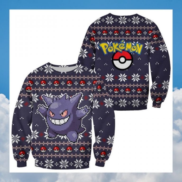 Gengar Pokemon pokeball sweater, sweatshirt 3 Gengar Pokemon pokeball sweater sweatshirt 3