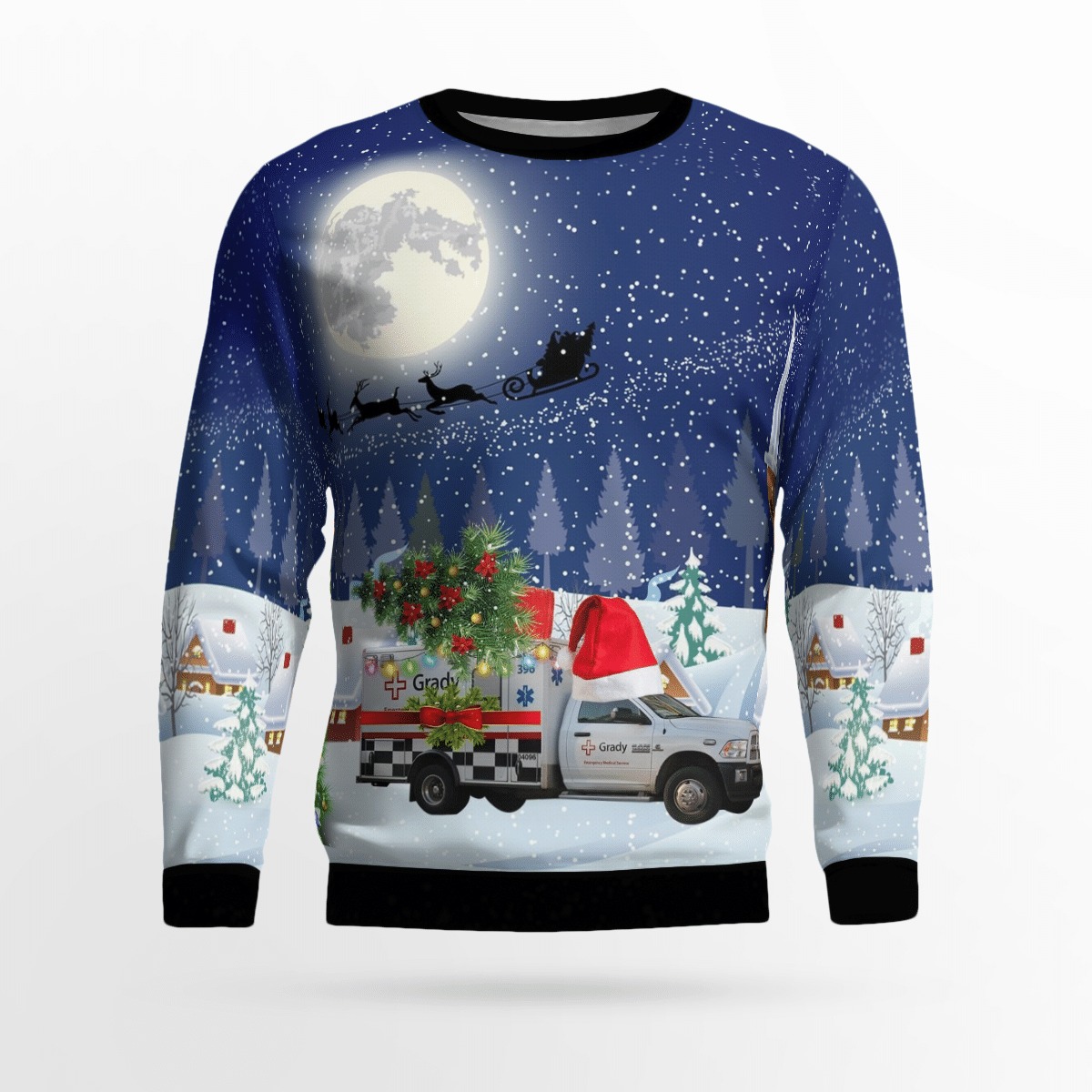 Georgia Grady EMS Christmas night ugly sweater 2 Georgia Grady EMS Christmas night ugly sweater 1