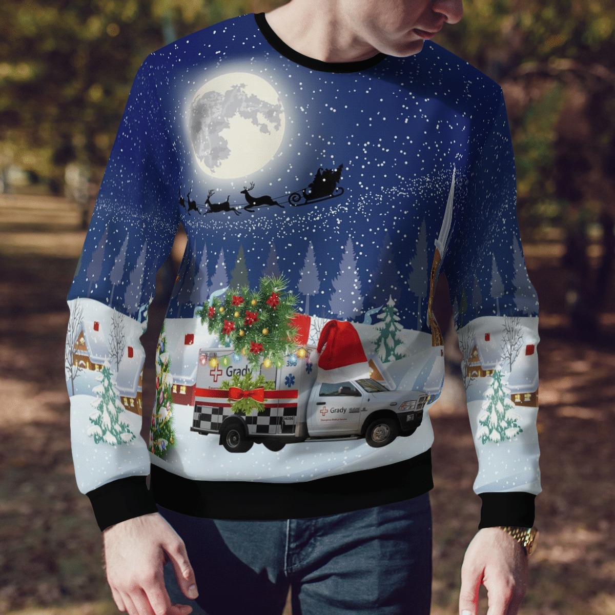 Georgia Grady EMS Christmas night ugly sweater 5 Georgia Grady EMS Christmas night ugly sweater 4