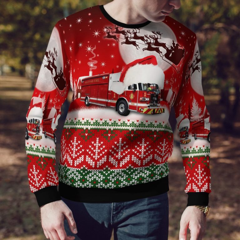 Georgia Savannah Fire and Emergency Services Christmas sweater, sweatshirt 1 Georgia Savannah Fire and Emergency Services Christmas sweater sweatshirt 1