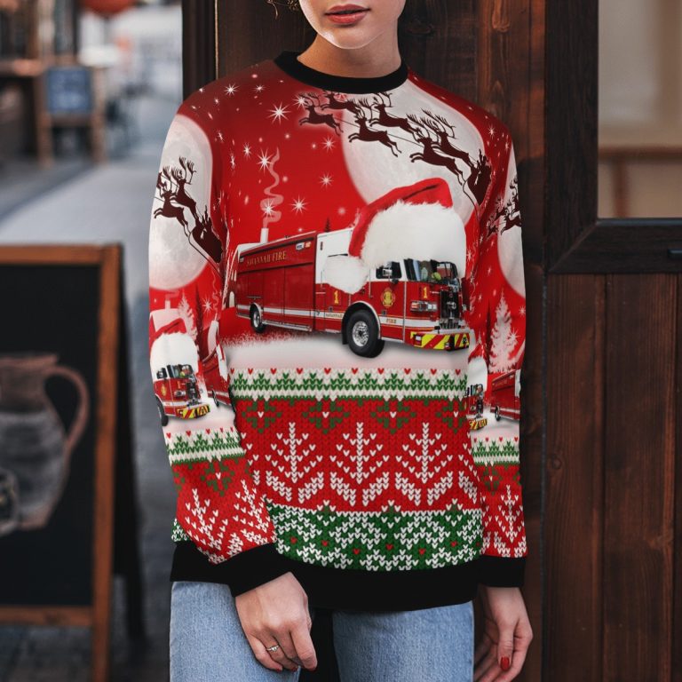 Georgia Savannah Fire and Emergency Services Christmas sweater sweatshirt 2