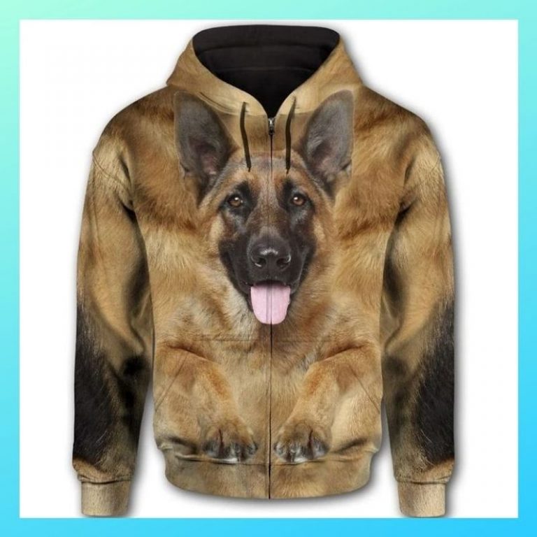 German Shepherd Face 3d all over print hoodie