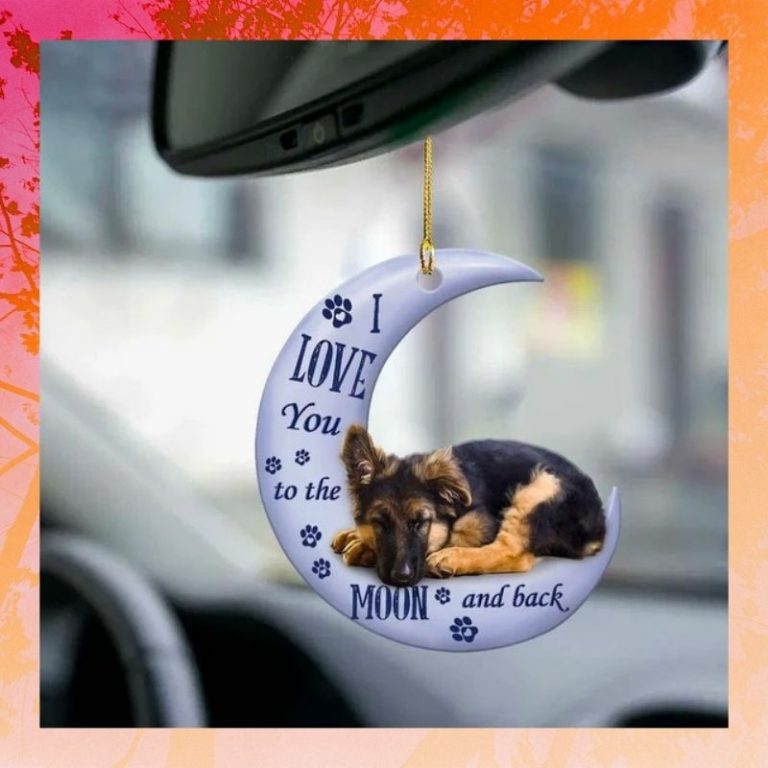 German Shepherd I love you to the moon and back ornament 2