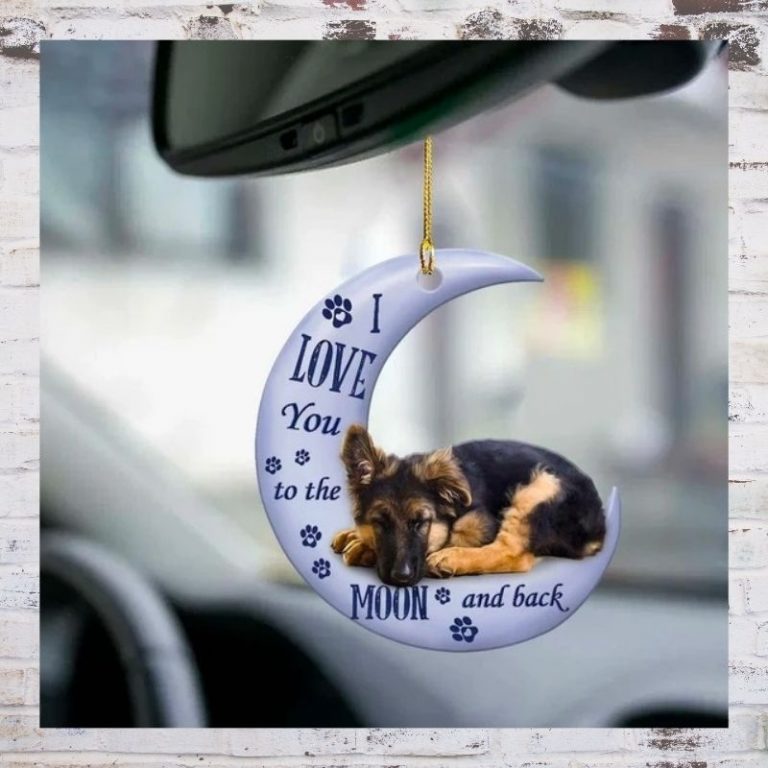 German Shepherd I love you to the moon and back ornament 3