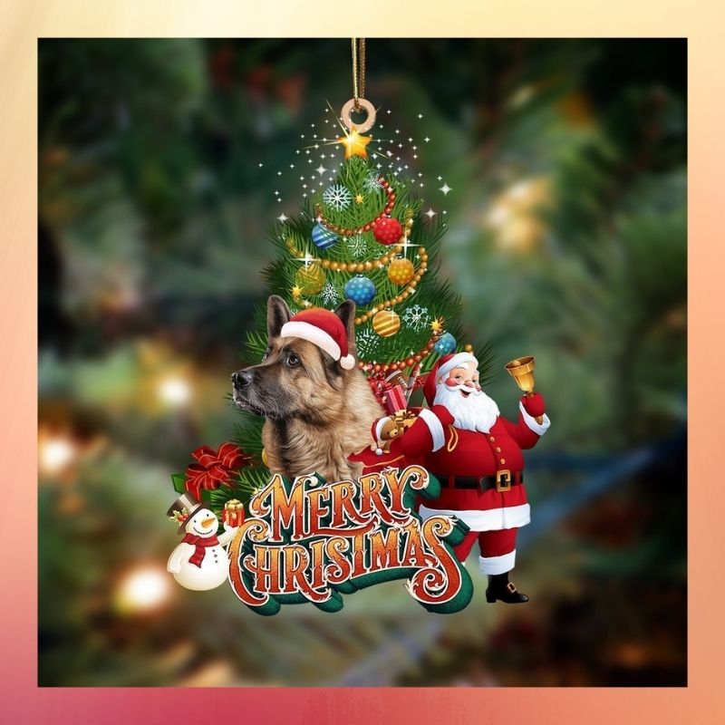 German Shepherd merry christmas Santa Claus christmas tree ornament 3 German Shepherd merry christmas Santa Claus christmas tree ornament 2