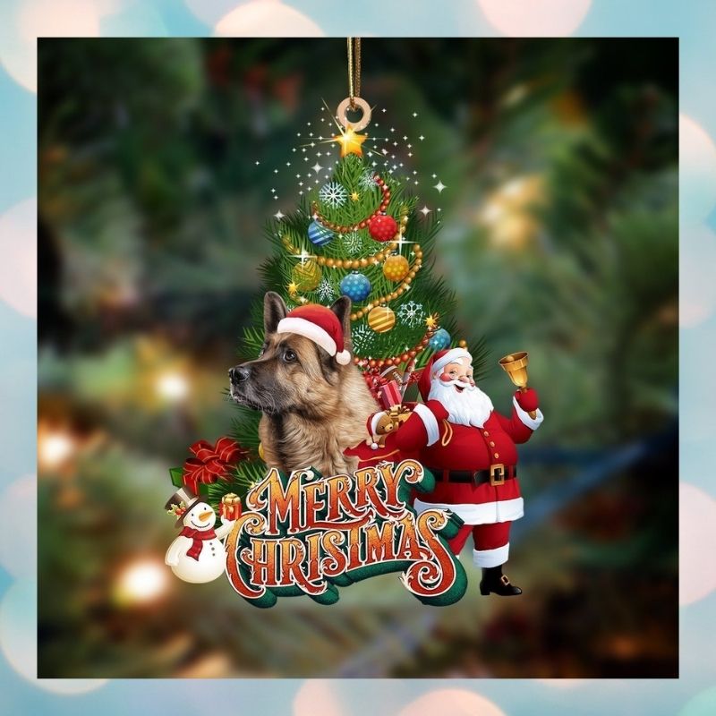 German Shepherd merry christmas Santa Claus christmas tree ornament 2 German Shepherd merry christmas Santa Claus christmas tree ornament 3