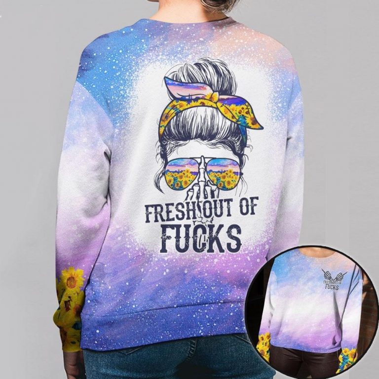 Girl Sunflower Freshout Of Fucks 3d Shirt, Hoodie (2) Girl sunflower freshout of fucks 3d shirt hoodie 2