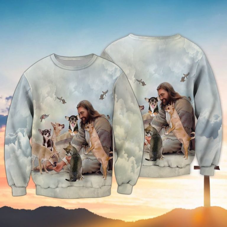 God surrounded by Chihuahua 3d shirt hoodie 1