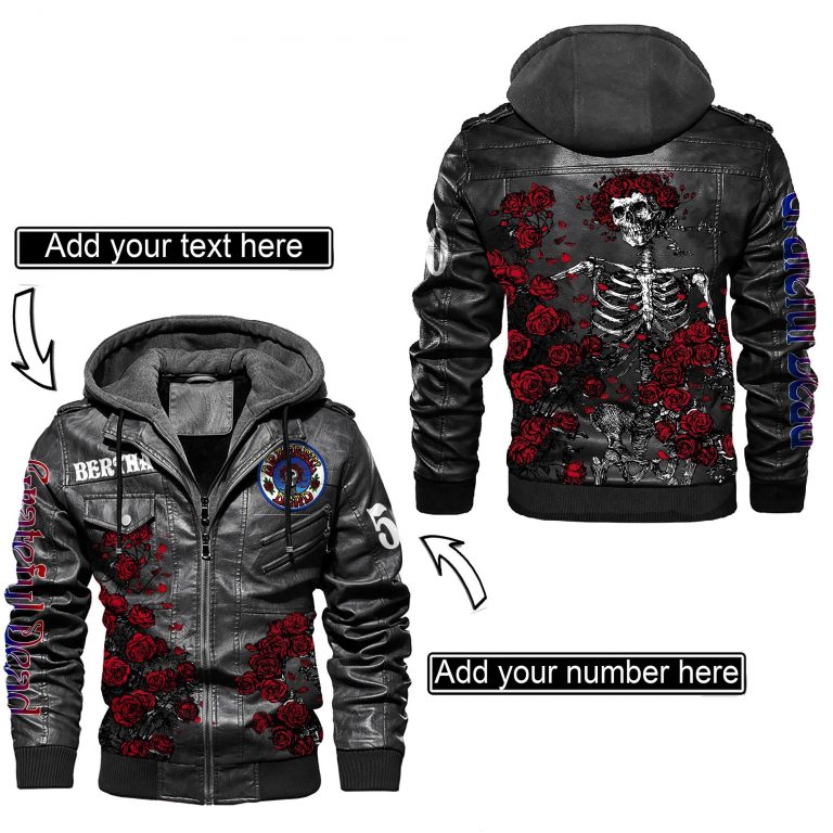 Grateful Dead Rose Skeleton custom leather jacket 1