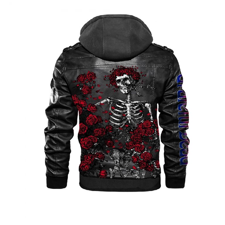 Grateful Dead Rose Skeleton custom leather jacket 2