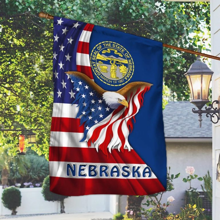 Great seal of the states of Nebraska Eagle Flag 1