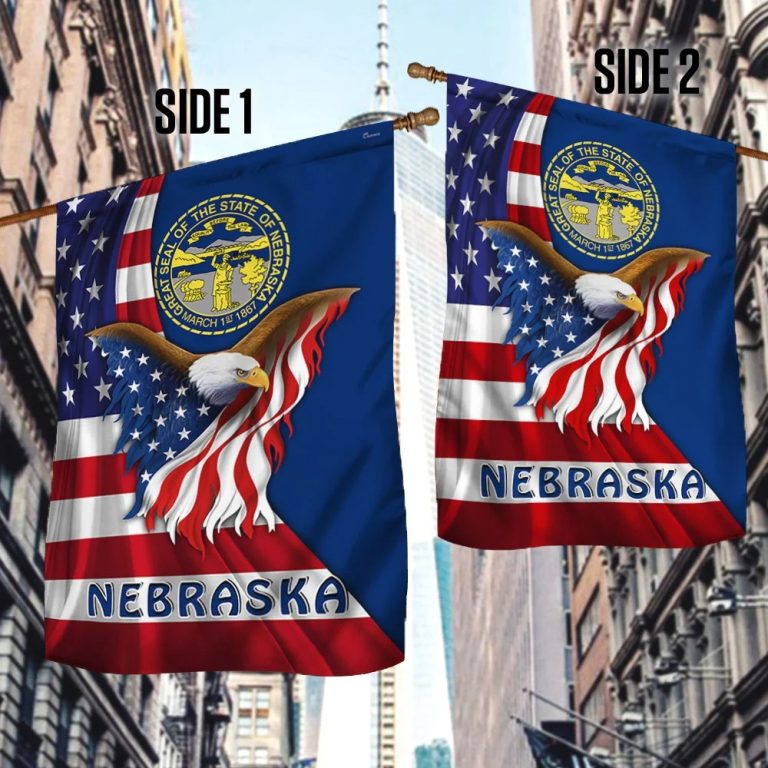 Great seal of the states of Nebraska Eagle Flag 2