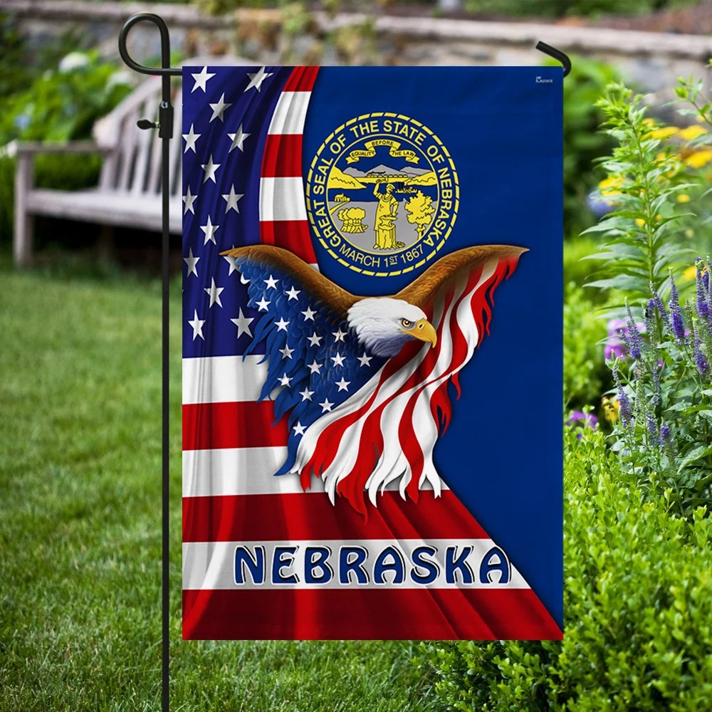 Great seal of the states of Nebraska Eagle Flag 3