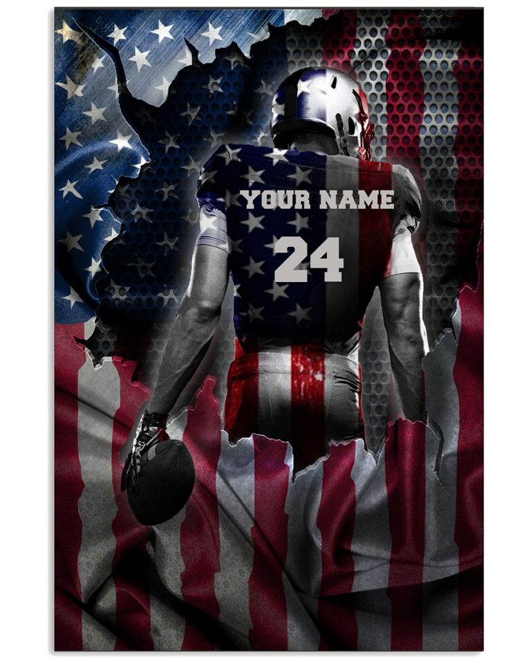 Gridiron football American flag custom personalized poster, canvas (1) Gridiron football American flag custom personalized poster canvas 1