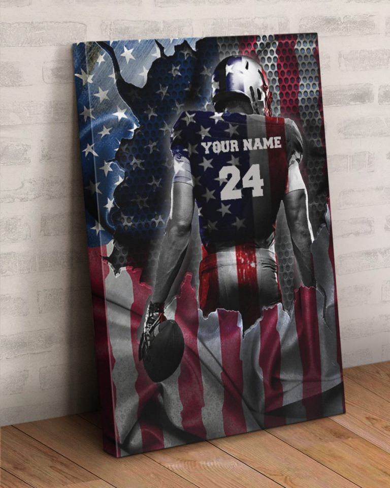 Gridiron football American flag custom personalized poster, canvas (3) Gridiron football American flag custom personalized poster canvas 3