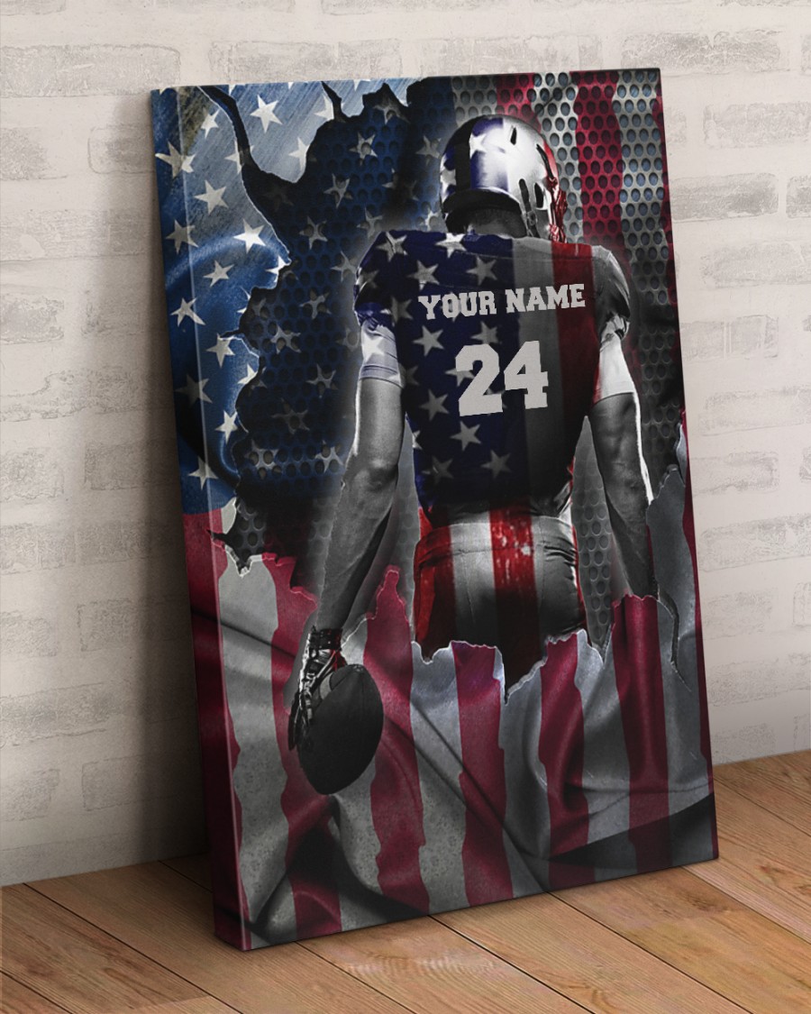 Gridiron football American flag custom personalized poster, canvas 3 Gridiron football American flag custom personalized poster canvas 3