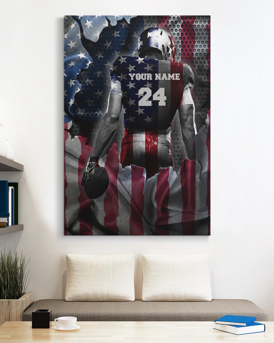 Gridiron football American flag custom personalized poster, canvas 4 Gridiron football American flag custom personalized poster canvas 4