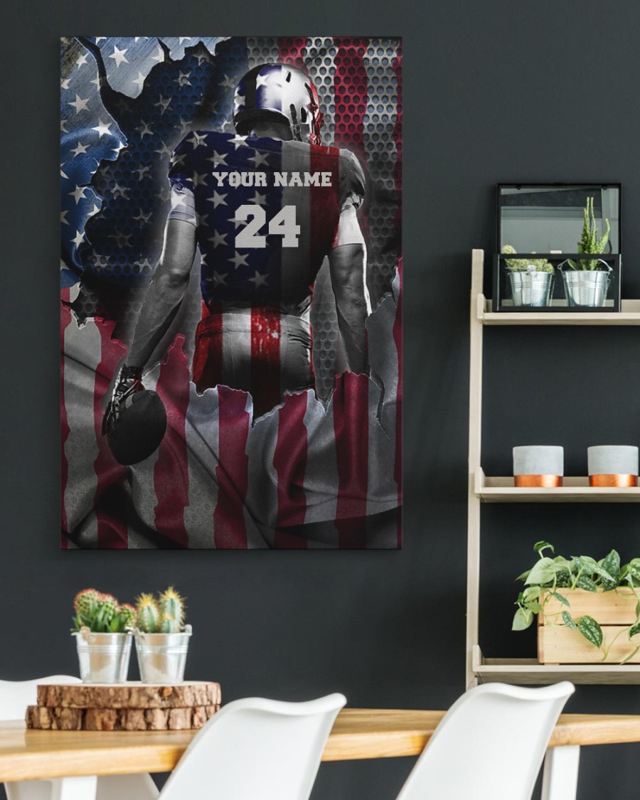Gridiron football American flag custom personalized poster, canvas 5 Gridiron football American flag custom personalized poster canvas 5