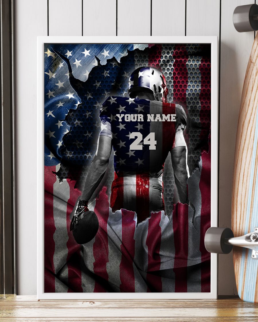 Gridiron football American flag custom personalized poster, canvas 7 Gridiron football American flag custom personalized poster canvas 7