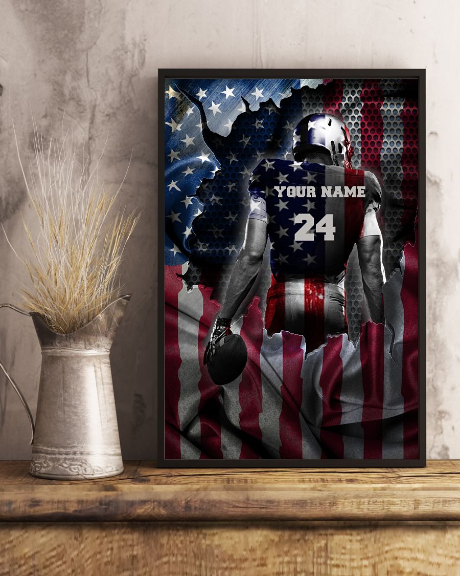 Gridiron football American flag custom personalized poster, canvas 8 Gridiron football American flag custom personalized poster canvas 8