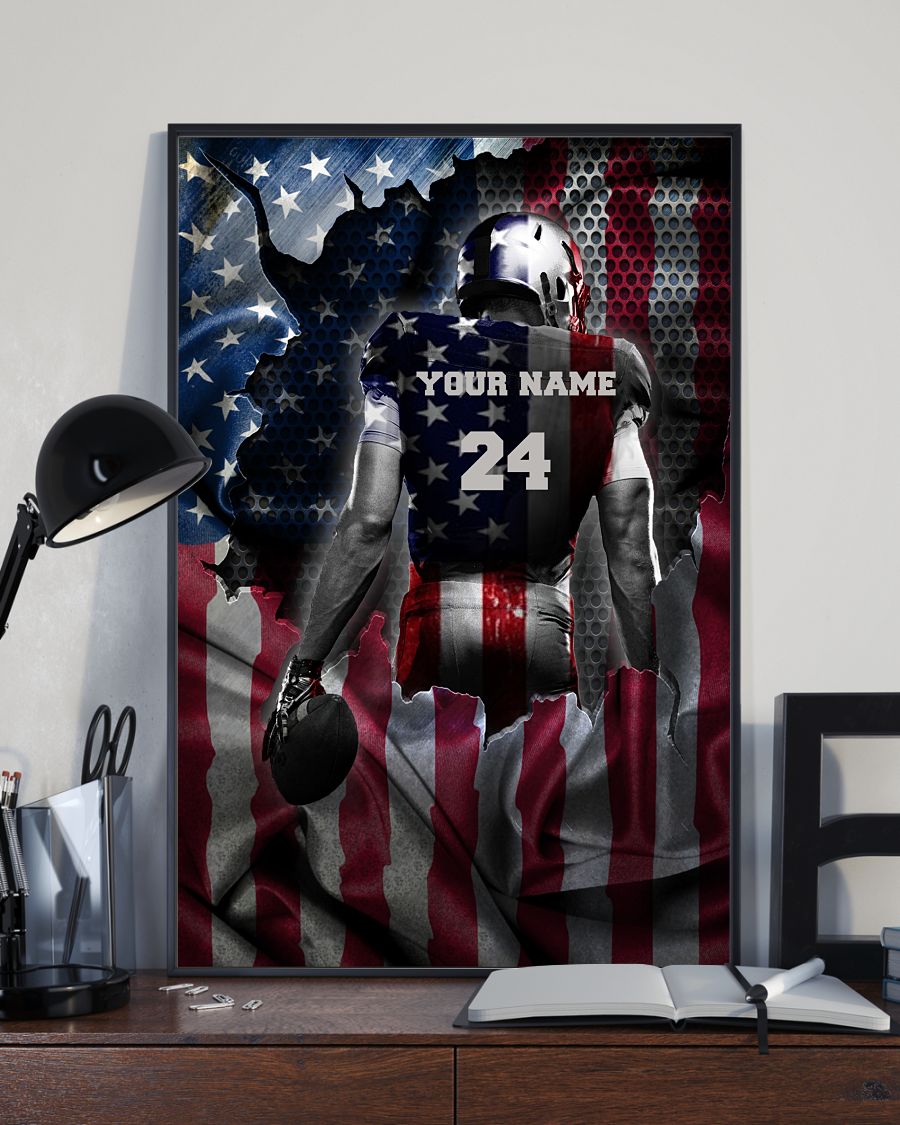 Gridiron football American flag custom personalized poster canvas 9