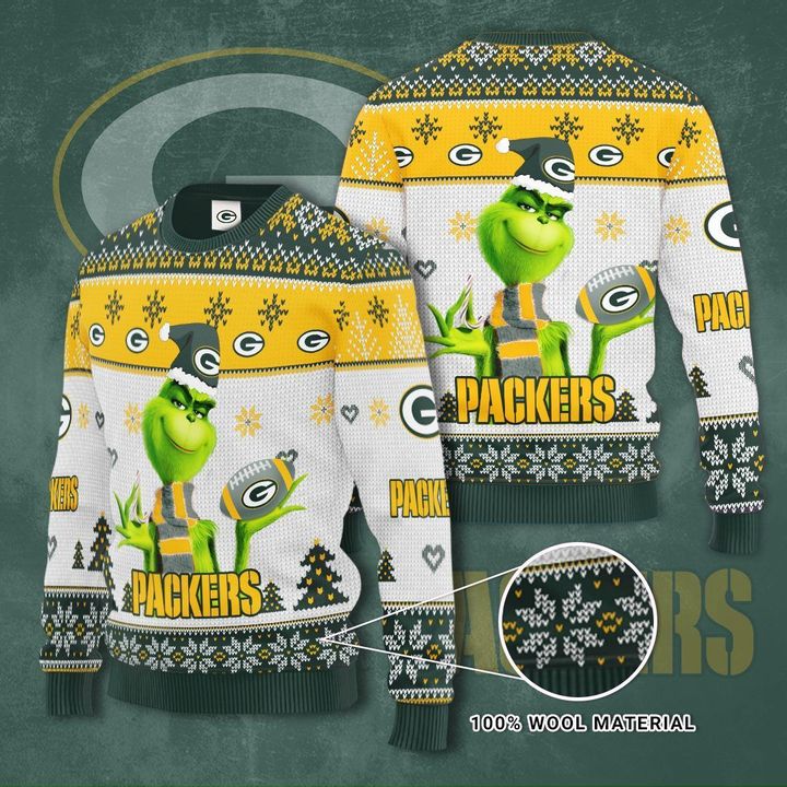 Grinch Green Bay Packers Christmas Sweater 1