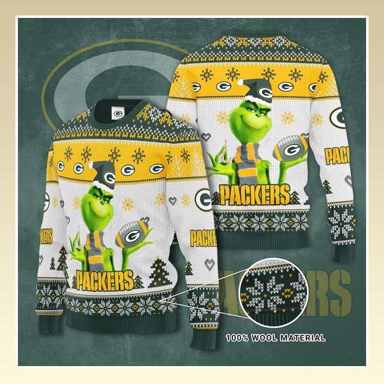 Grinch Green Bay Packers Christmas Sweater 3