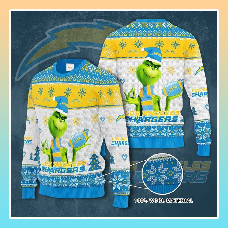 Grinch Los Angeles Chargers Christmas Sweater1
