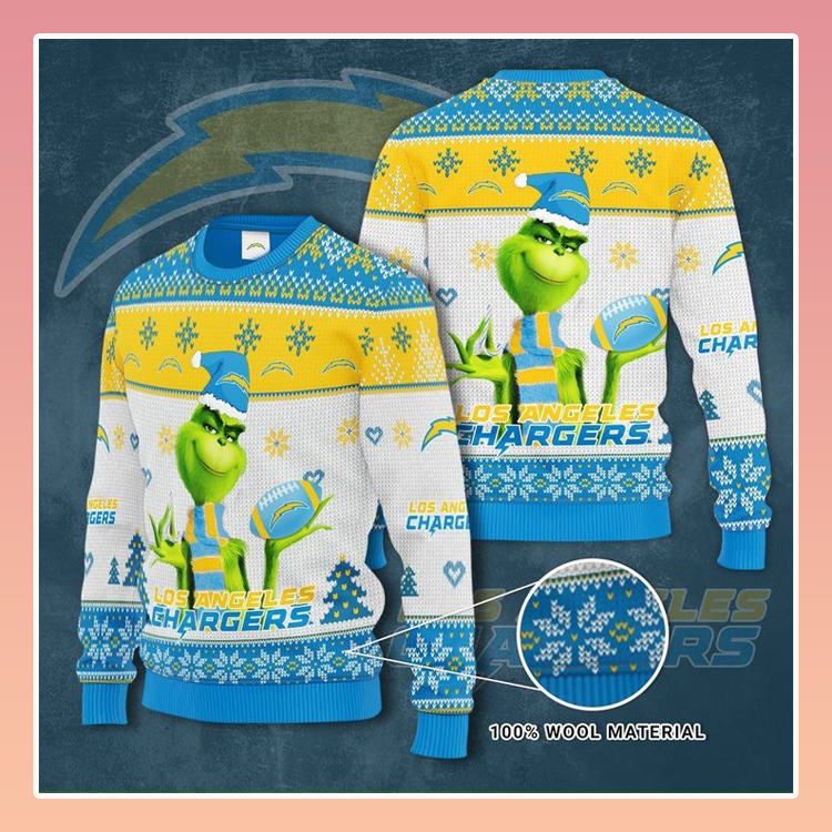 Grinch Los Angeles Chargers Christmas Sweater2